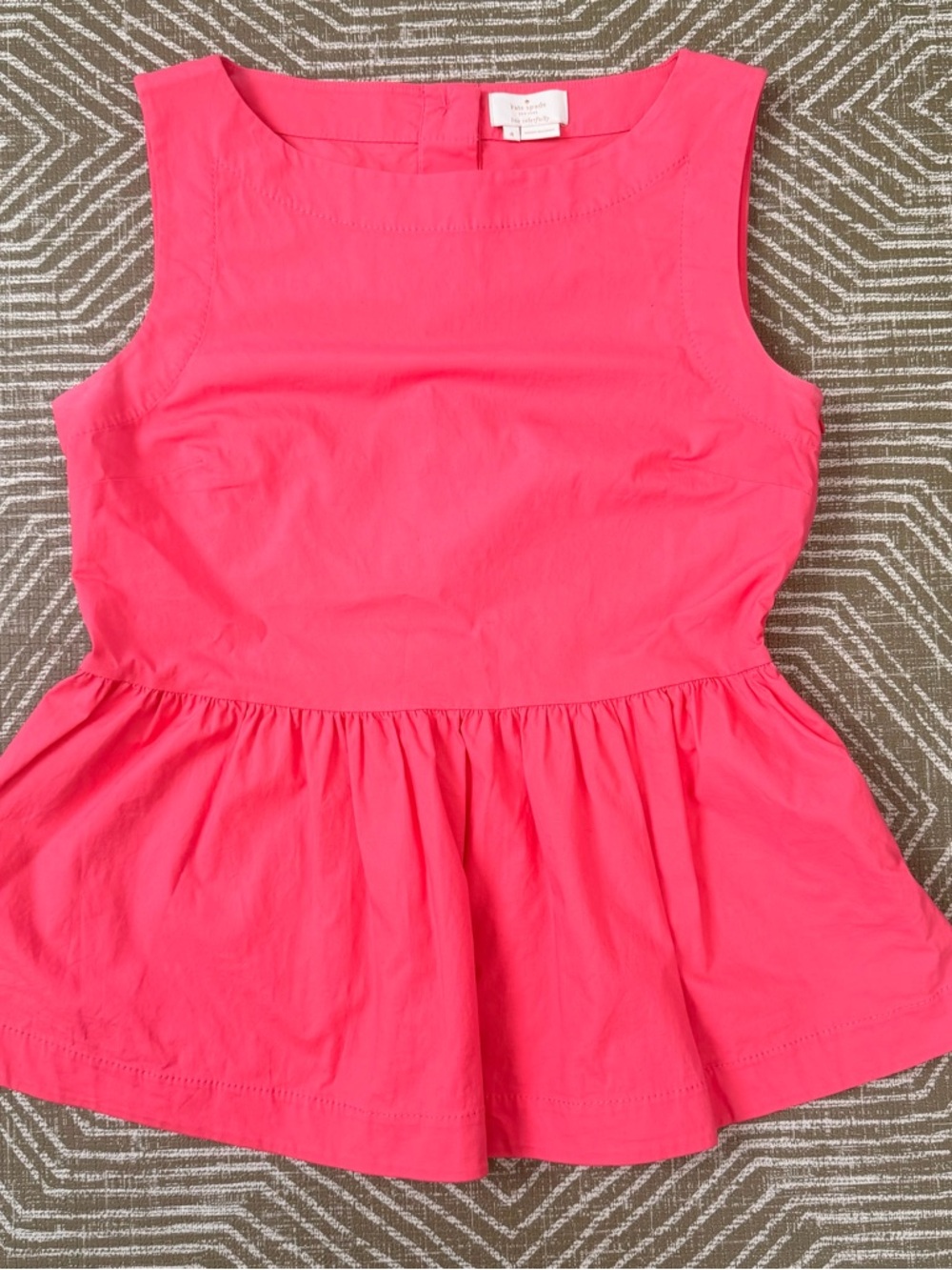Kate Spade Pink Peplum Top Sleeveless Size 4